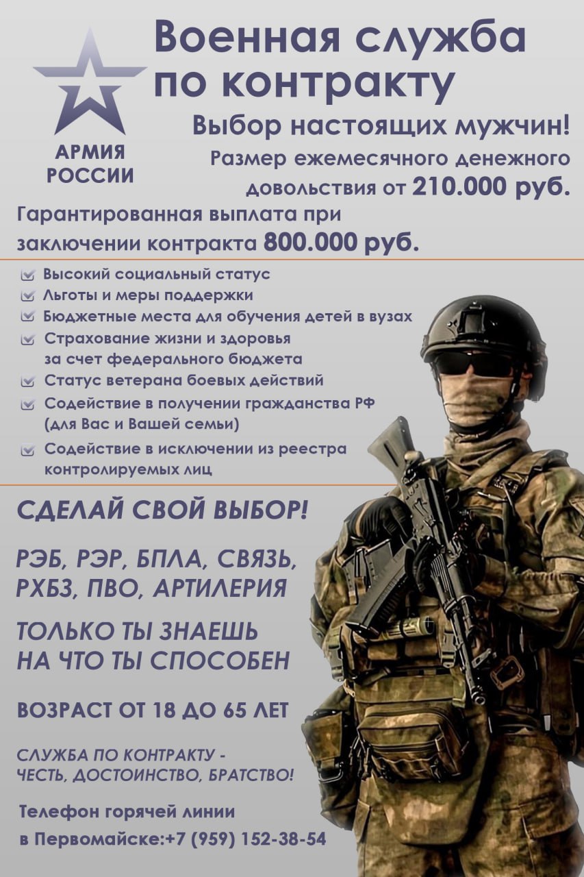 Военная служба по контракту — сделай СВОй правильный выбор!