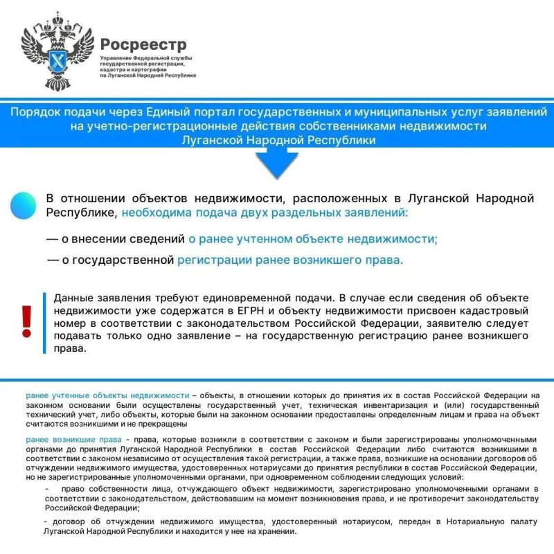 Упрощена процедура подачи документов для регистрации недвижимого имущества, расположенного в ЛНР Упрощена процедура подачи документов для регистрации недвижимого имущества, расположенного в ЛНР