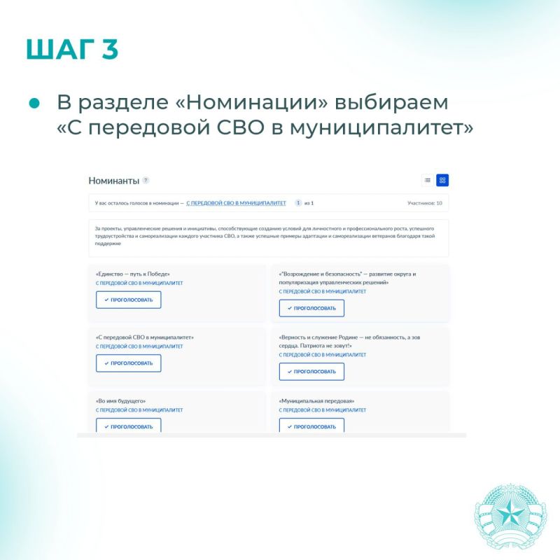 С 2 марта по 6 апреля проходит Народное голосование премии «Служение» за лучшие муниципальные проекты С 2 марта по 6 апреля проходит Народное голосование премии «Служение» за лучшие муниципальные проекты