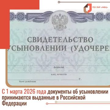 МФЦ ЛНР принимает документы в области усыновления российского образца