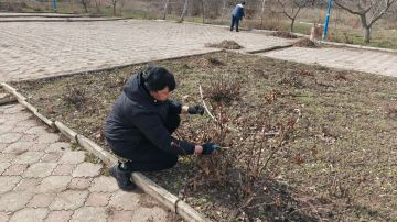 На территории села Желтое провели работы по благоустройству общественной территории
