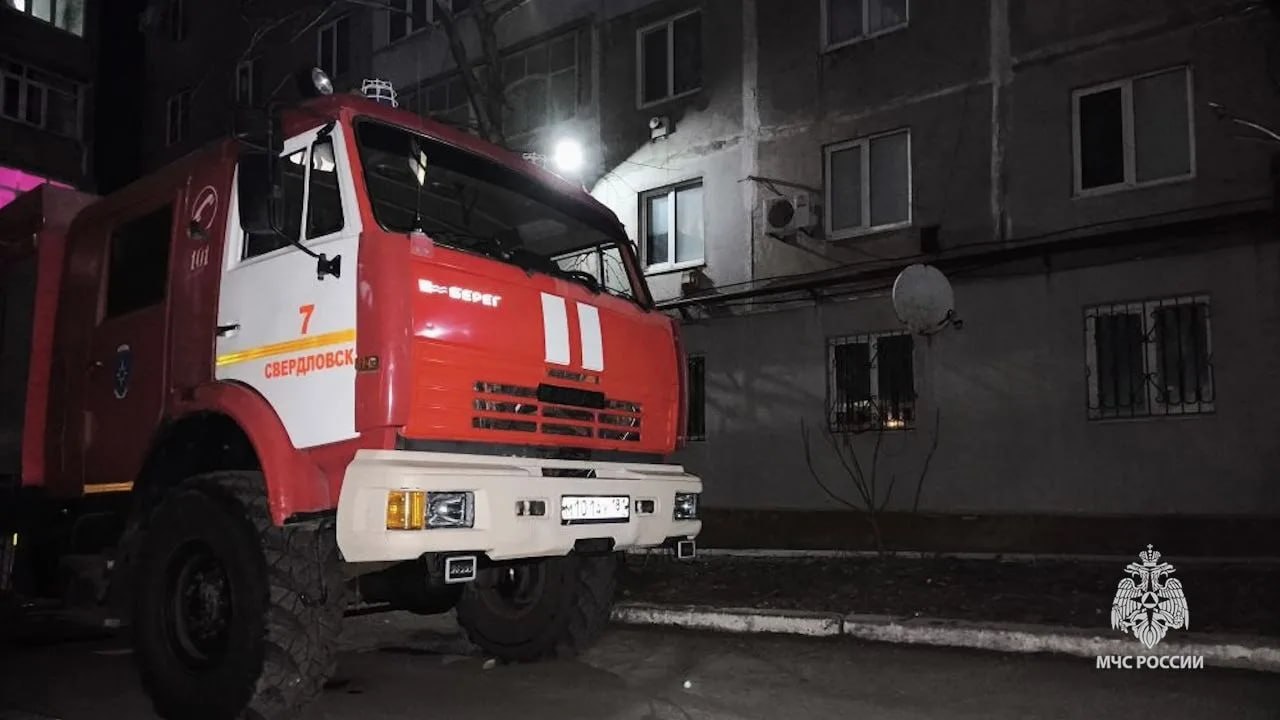 В Свердловске спасатели вывели из горящей многоэтажки женщину и спасли двух собак В Свердловске спасатели вывели из горящей многоэтажки женщину и спасли двух собак
