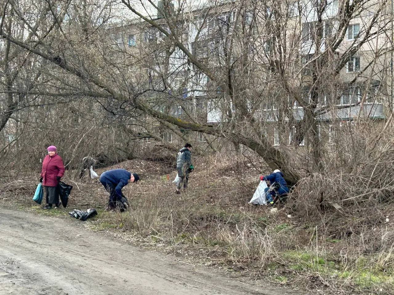 Активное участие в общегородском субботнике приняли коллективы образовательных учреждений Красного Луча