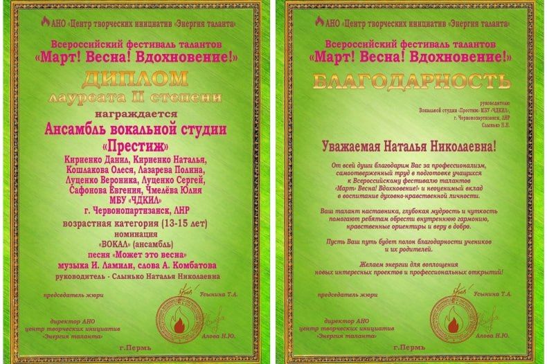 Воспитанники Червонопартизанского ДК имени Ленина плодотворно провели творческий март Воспитанники Червонопартизанского ДК имени Ленина плодотворно провели творческий март