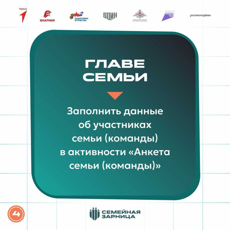 4 шага к регистрации на «Семейную зарницу» 4 шага к регистрации на «Семейную зарницу»