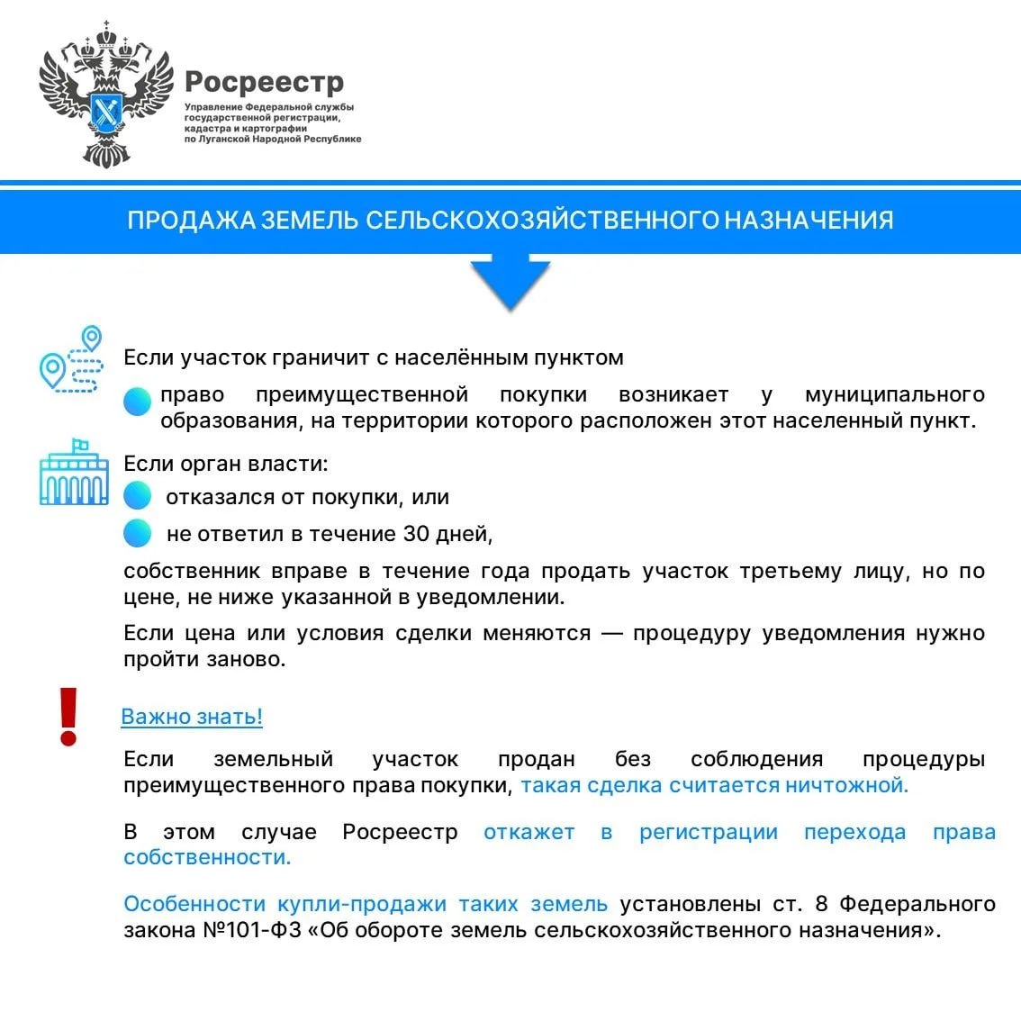 Росреестр ЛНР разъяснил порядок продажи земель сельскохозяйственного назначения Росреестр ЛНР разъяснил порядок продажи земель сельскохозяйственного назначения