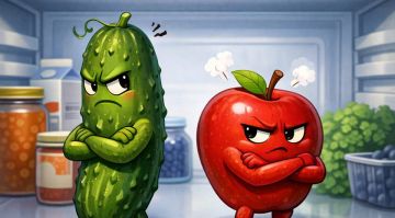 Огурец яблоку не товарищ. Нутрициолог рассказала, как правильно хранить продукты Каждый из нас хотя бы раз сталкивался с обидной ситуацией: кажется, только вчера купили идеальные ярко-желтые бананы, а сегодня они покрылись...