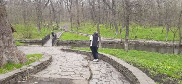 Сегодня, волонтерские отряды общеобразовательных учреждений города Ровеньки приняли участие в благоустройстве парка им.Героев