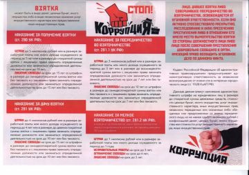 Памятка. Вместе против КОРРУПЦИИ