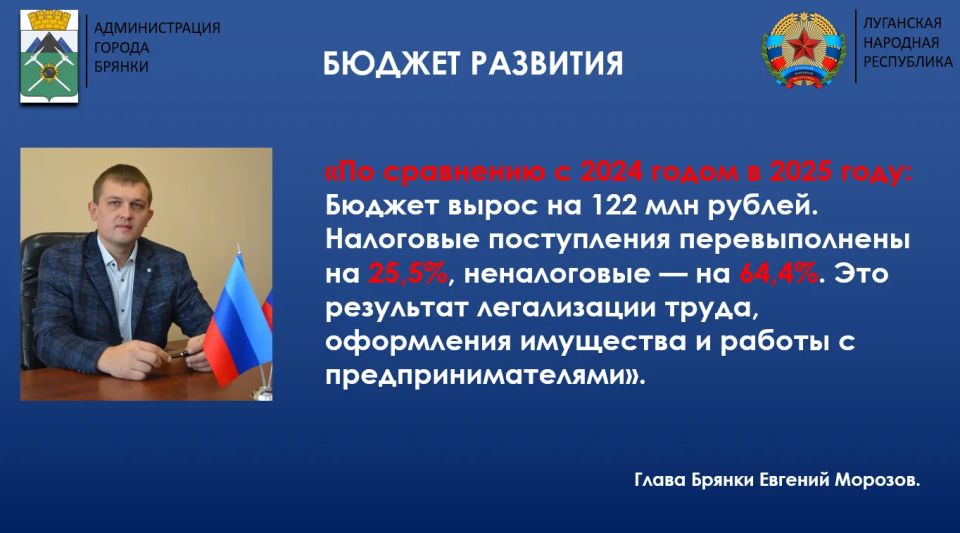 16 апреля 2026 года Глава города Брянки Евгений Морозов представил Совету городского округа ежегодный отчёт о результатах деятельности Администрации за 2025 год 16 апреля 2026 года Глава города Брянки Евгений Морозов представил Совету городского округа ежегодный отчёт о результатах деятельности Администрации за 2025 год