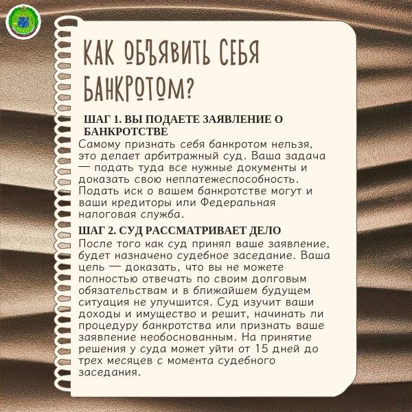 Как объявить себя банкротом через суд Как объявить себя банкротом через суд
