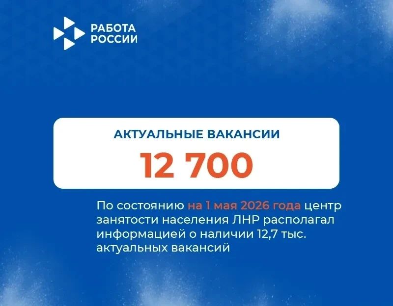 Республиканский центр занятости населения Луганской Народной Республики подвёл итоги работы за четыре месяца 2026 года Республиканский центр занятости населения Луганской Народной Республики подвёл итоги работы за четыре месяца 2026 года