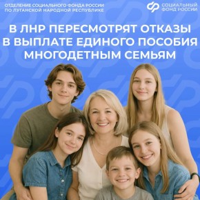 С 22 мая ЛНР начнет пересматривать отказы в выплате единого пособия многодетным семьям