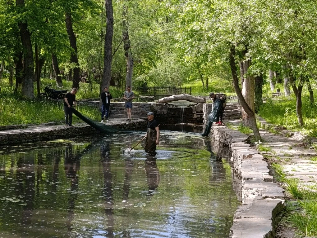 В парке культуры и отдыха им. Героев продолжается работа по благоустройству территории