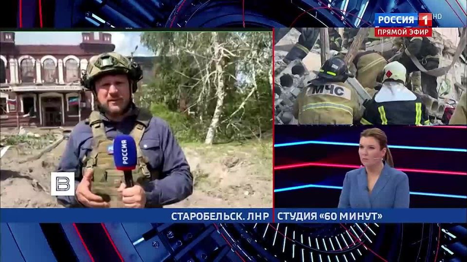 Большая часть общежития в Старобельске разрушена после удара ВСУ, а от административного здания колледжа остались только внешние стены, рассказал военкор ИС "Вести" Николай Долгачев, работающий на месте теракта