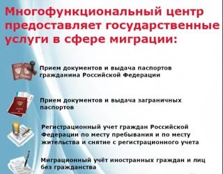 Отдел по вопросам миграции ОМВД России «Северодонецкий» МВД по Луганской Народной Республике напоминает, что государственные услуги в сфере миграции можно получить в многофункциональных центрах