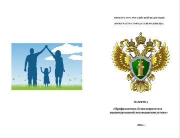 В целях обеспечения безопасности детей в каникулярный период 2026 года Прокуратура города Северодонецка информирует о профилактики безнадзорности и правонарушений несовершеннолетних