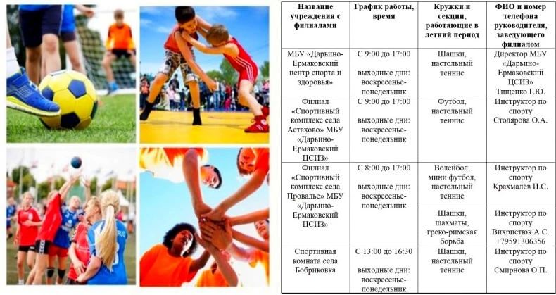 Лето — время двигаться! График работы спортивных учреждений для детей и взрослых