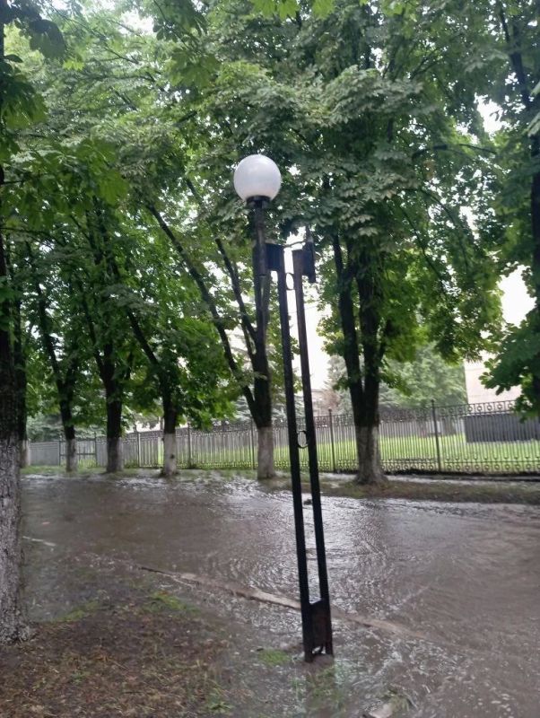 В Антраците на аллее центрального сквера произошёл акт вандализма: разбиты светильники наружного освещения