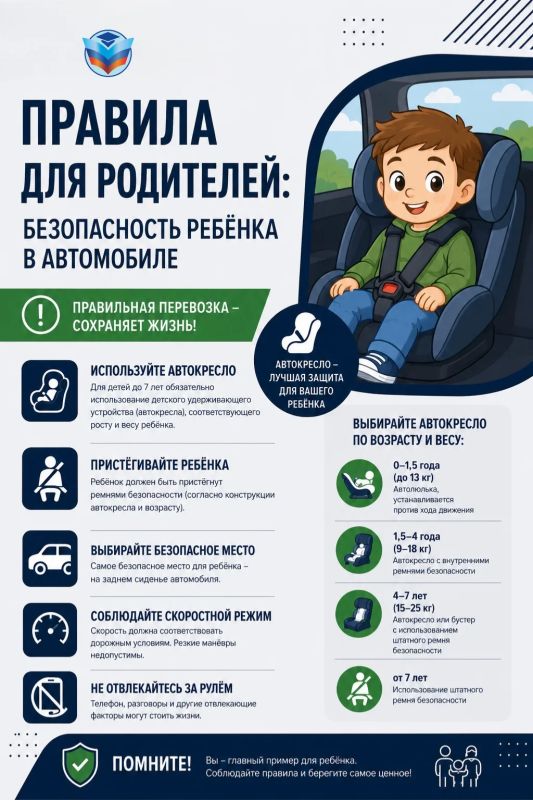 Безопасность ребёнка начинается с правильной поездки