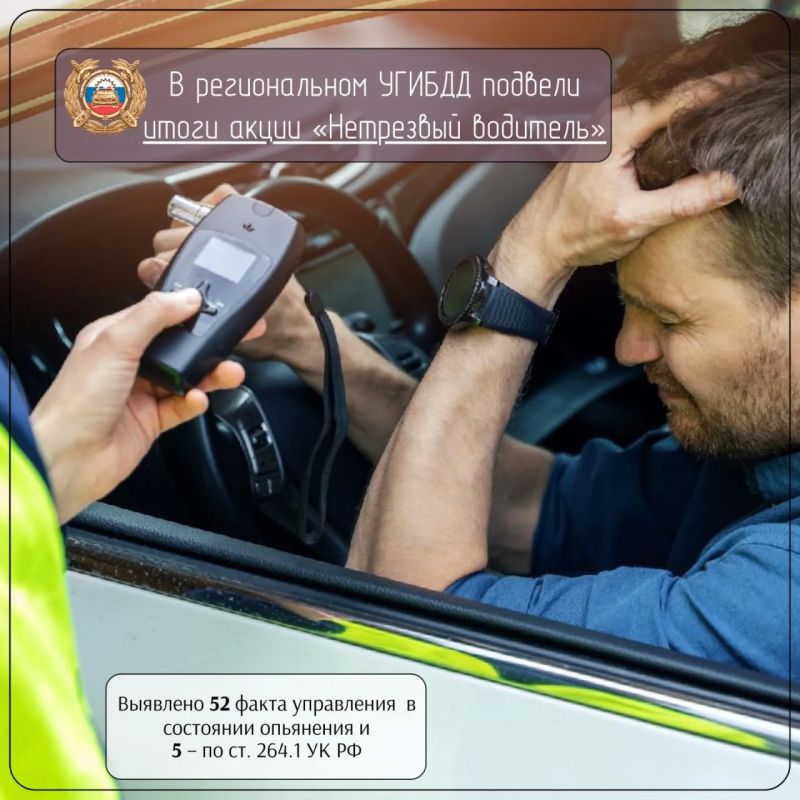 В региональном УГИБДД подвели итоги акции «Нетрезвый водитель»