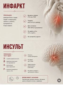 Когда у человека случается инфаркт или инсульт, его жизнь зависит от грамотных действий окружающих — иногда счет идет на секунды