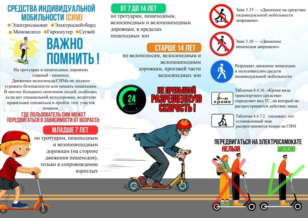 Управление средствами индивидуальной мобильности (СИМ) несовершеннолетними регулируется Правилами дорожного движения (ПДД)