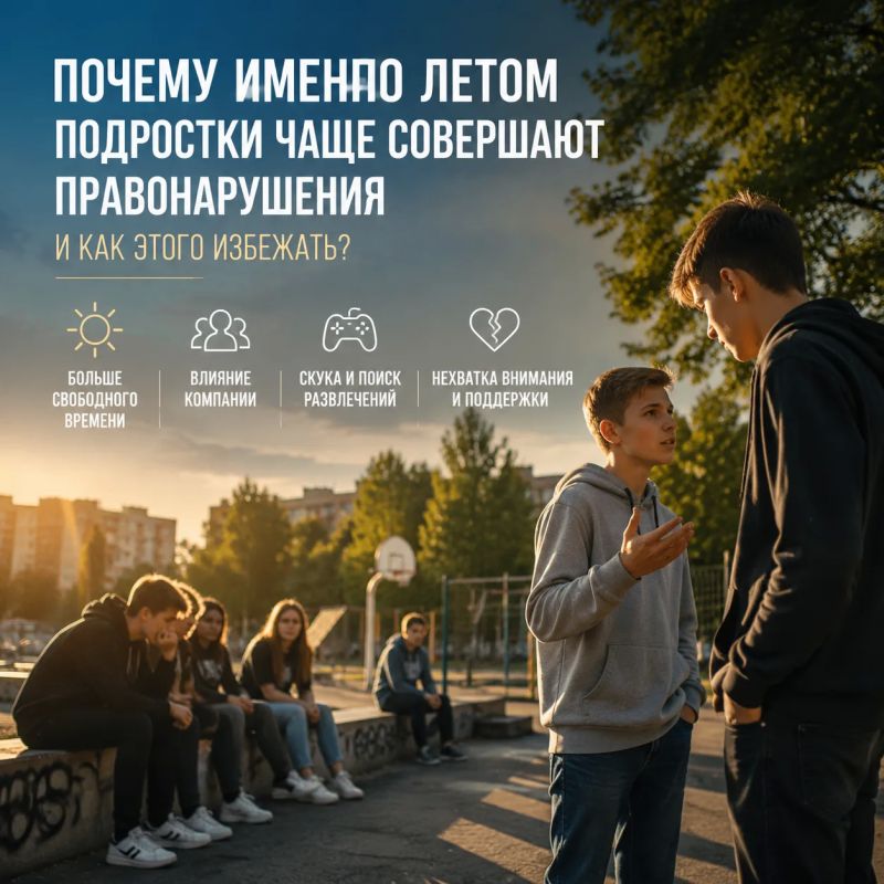 Почему именно летом подростки чаще совершают правонарушения и как этого избежать?