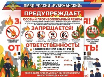 Памятка о противопожарном режиме