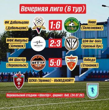 Шестой тур Вечерней лиги-2026