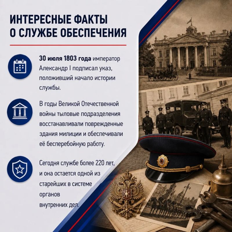 30 июля в системе МВД России отмечается День образования подразделений материально-технического и хозяйственного обеспечения органов внутренних дел Российской Федерации 30 июля в системе МВД России отмечается День образования подразделений материально-технического и хозяйственного обеспечения органов внутренних дел Российской Федерации