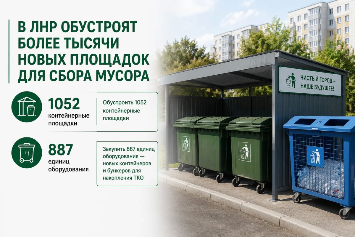 В ЛНР обустроят более тысячи новых площадок для сбора мусора
