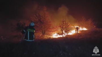 В Краснодонском округе потушили крупный ландшафтный пожар
