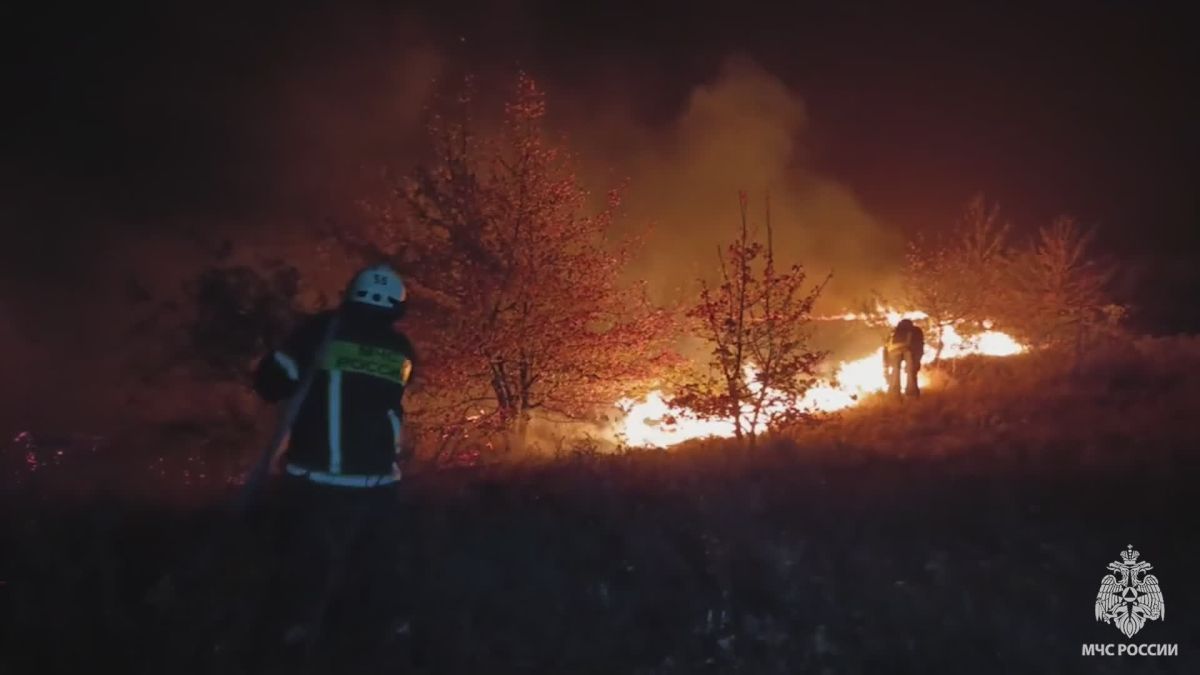 В Краснодонском округе потушили крупный ландшафтный пожар