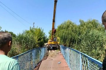 В Старобельском округе восстановили понтонный мост