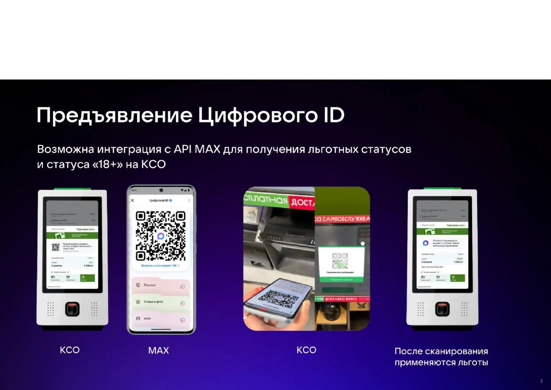 МАХ ЦИФРОВОЙ ID. Подтверждение льготных статусов и статуса совершеннолетнего в сценариях покупки товаров Магазины розничной торговли могут подключиться к подтверждению льготных статусов и статуса совершеннолетнего с помощью... МАХ ЦИФРОВОЙ ID. Подтверждение льготных статусов и статуса совершеннолетнего в сценариях покупки товаров Магазины розничной торговли могут подключиться к подтверждению льготных статусов и статуса совершеннолетнего с помощью...