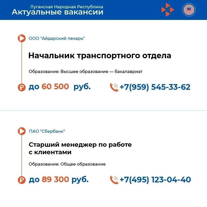 Работа в ЛНР: 12 720 вакансий ждут соискателей Работа в ЛНР: 12 720 вакансий ждут соискателей