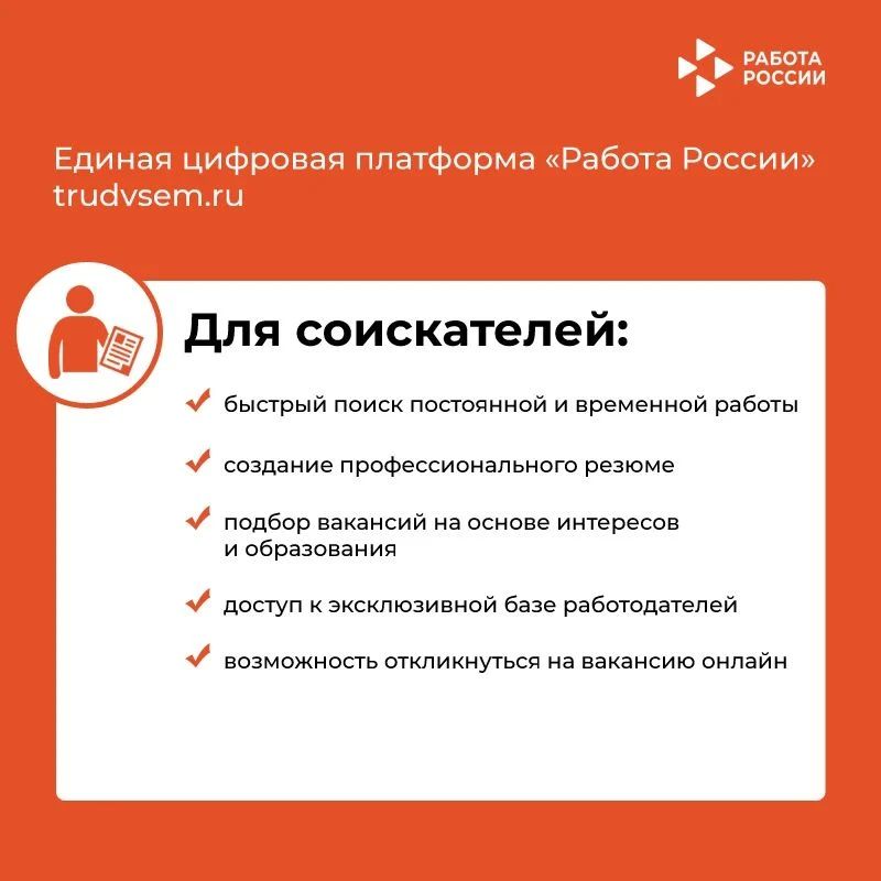 Основные возможности цифровой платформы «Работа России» Основные возможности цифровой платформы «Работа России»
