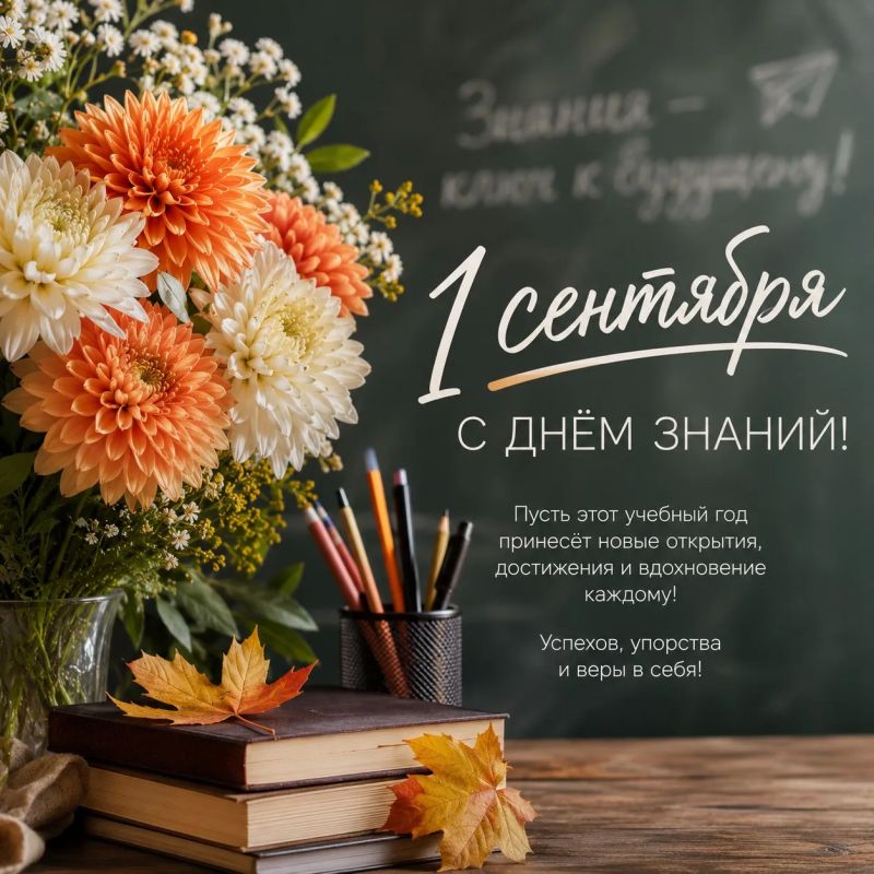 С Днём знаний!. Сегодня начинается новый учебный год — время новых знаний, открытий, встреч и достижений