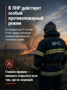В ЛНР до 31 октября действует особый противопожарный режим