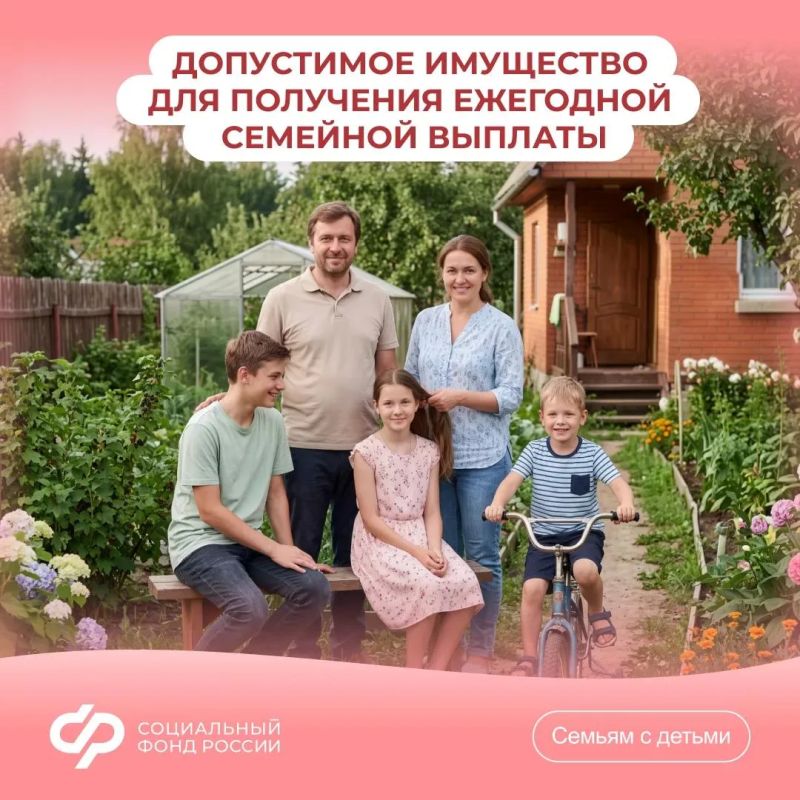 Каким имуществом можно владеть для получения ежегодной семейной выплаты