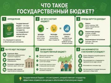 Государственный бюджет — это основной финансовый план государства на определённый период