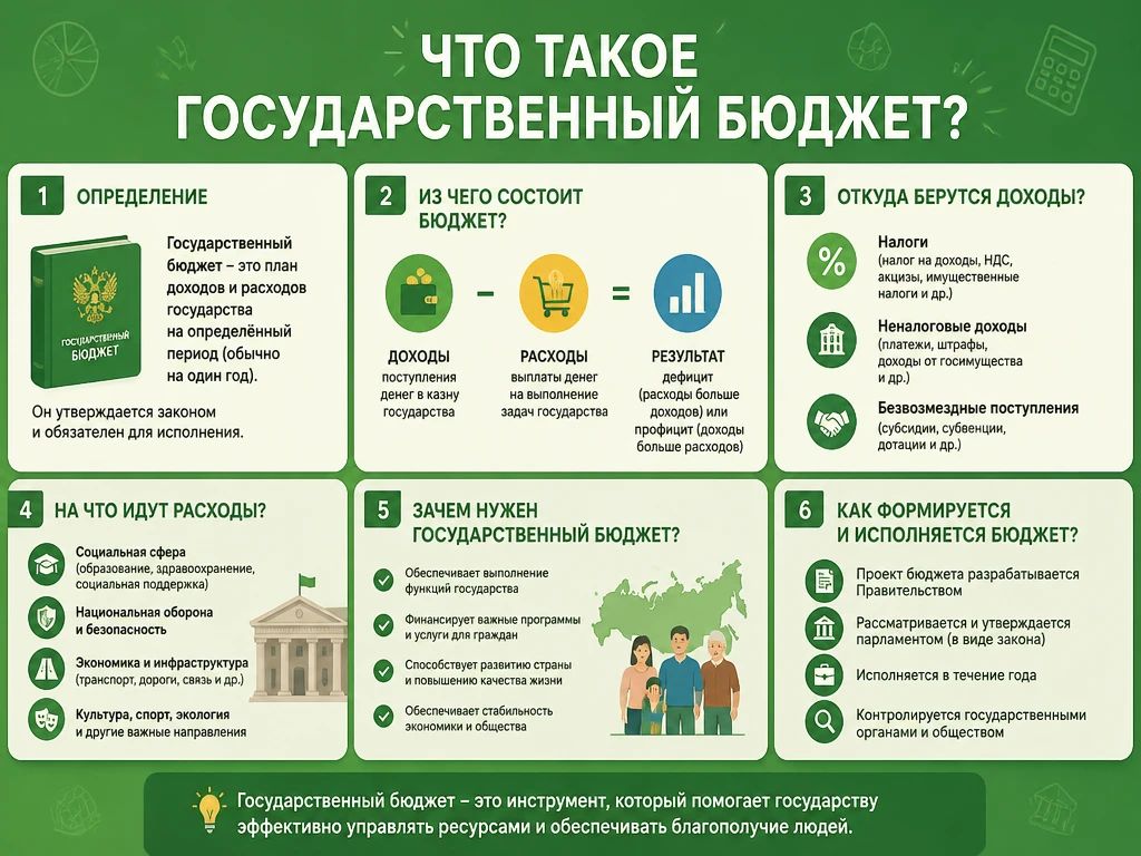 Государственный бюджет — это основной финансовый план государства на определённый период
