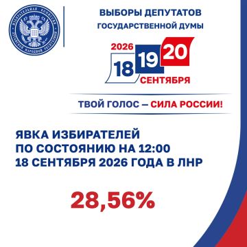 Явка избирателей в ЛНР на 12:00 18 сентября составила 28,56%