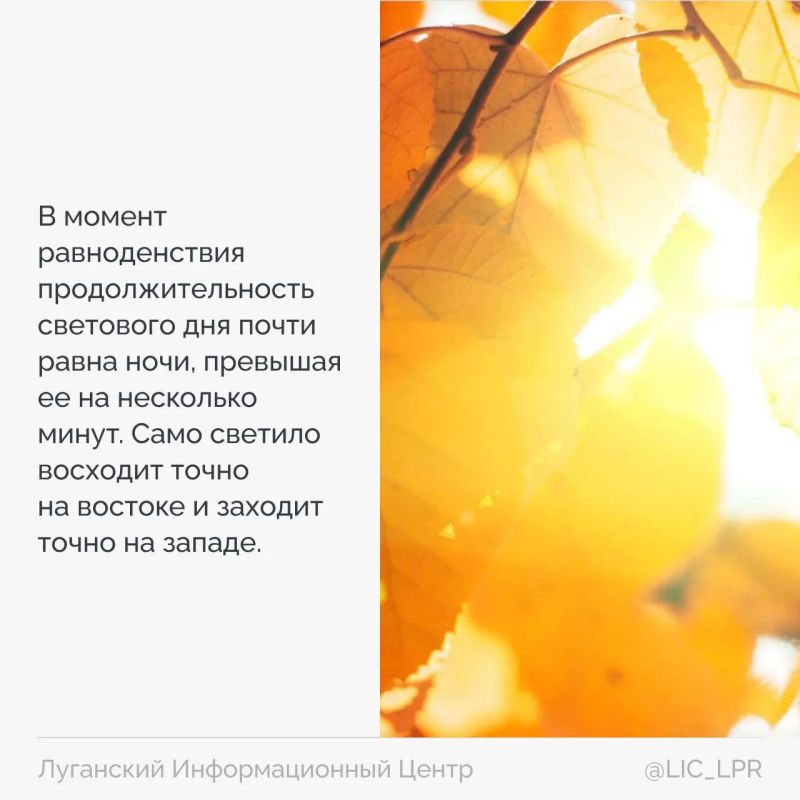 День осеннего равноденствия в 2026 году наступил сегодня, 23 сентября в 03.05 по московскому времени День осеннего равноденствия в 2026 году наступил сегодня, 23 сентября в 03.05 по московскому времени