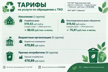 Памятка. Плата за услуги по обращению с ТКО ГУП ЛНР «Краснолучский отдел рабочего снабжения»