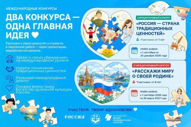 Стартовали конкурсы «Россия - страна традиционных ценностей» и «Расскажи миру о своей Родине»