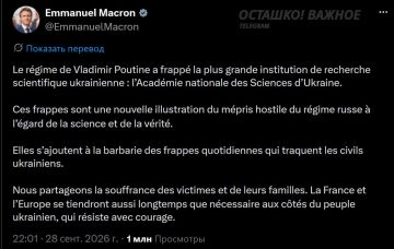 «Пренебрежение к науке и правде»: Макрон отреагировал на удар в Киеве оскорблениями