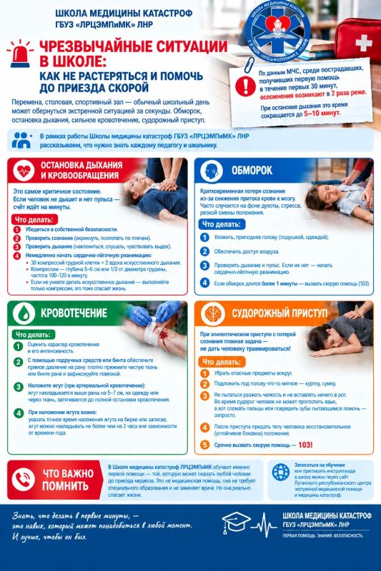 Экстренные ситуации в школе: как помочь до приезда скорой