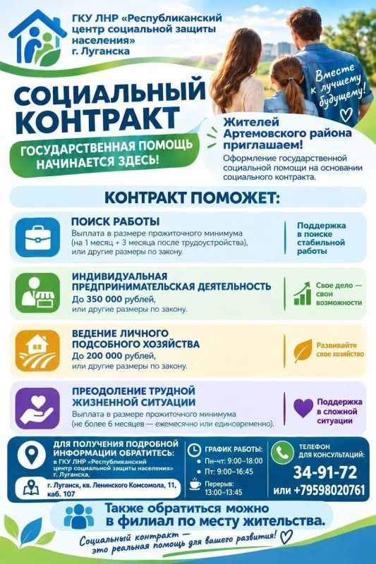 Государственная социальная помощь на основании социального контракта